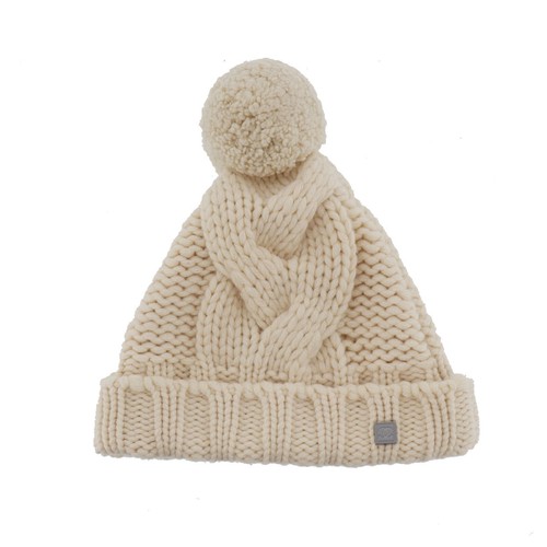 CHANEL Sports Line Used Knit Hat Beige Cashmere 100% Made in Scotland #BU496 S - Picture 2 of 11