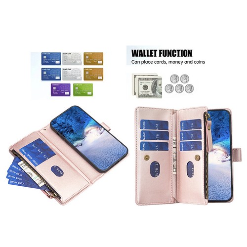 For Nokia C32 C22 C12 G42 G22 G21 Luxury Leather Zipper Wallet Card Case Cover - Picture 25 of 43