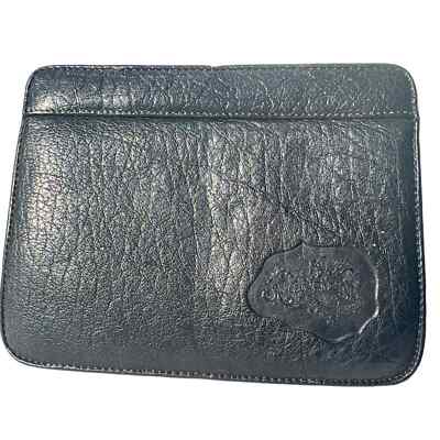 Vintage Carlos Falchi small leather 80s 90s  logo pouch cosmetic clutch bag