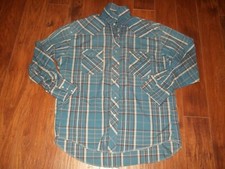 VTG Wrangler Men's Snap Front Western Plaid Shirt Cowboy X-Long Tails 16.5 34