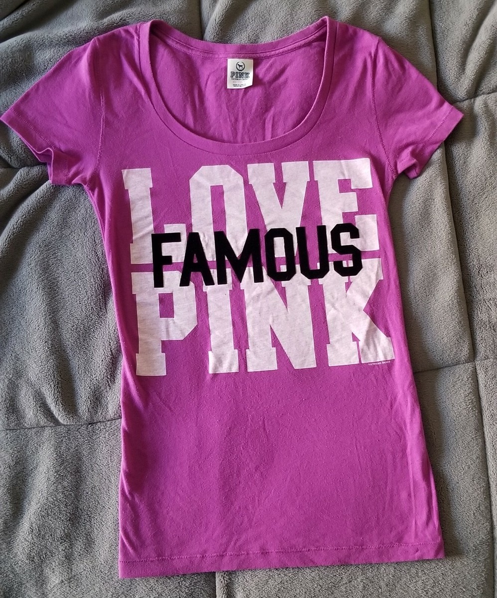 Victoria Secret Y2K Love Pink Famous Logo Purple Womans Top XS | eBay