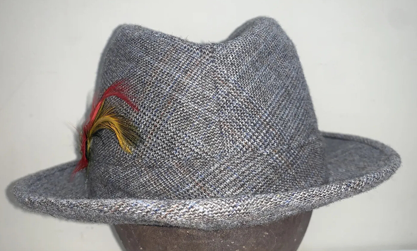 Vtg JCPenney Tweed Fedora United Hatters Union Workers Mens Hat Size 7