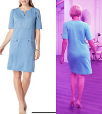 NEW DG2 Diane Gilman SZ 1X French Terry Dress & Pockets BLUE PLUS SZ 1X $65.00