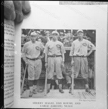 Sherry Magee Edd Roush Greasy Neale Med. Frame Negative - Jim Rowe Archive T345