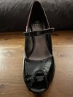 ISOLA Gorgeous Black/Burgundy Patent Leather Mary Jane Peep-Toe Pumps, Size 9 — photo 6
