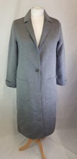 Hush Double Face Side Split Coat In Light Grey Marl Size 8 Bnwt