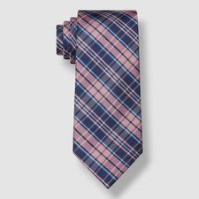 Tommy Hilfiger Men's Pink Miami Silk Check Tie 56x3