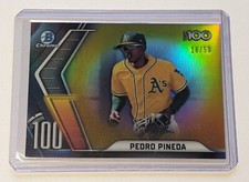 2022 Bowman Chrome Pedro Pineda Top 100 Insert Gold /50 Oakland A's Athletics