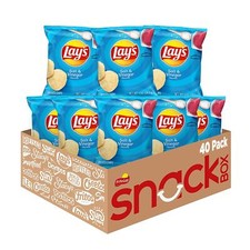 LAY'S Salt and Vinegar Potato Chips 40 Count Family Snack Pack 1oz Bags