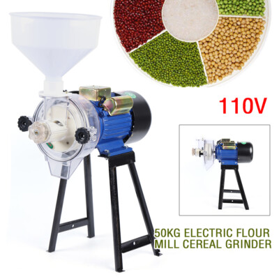 110V Electric Grinder Mill Grain Corn Wheat Feed/Flour Wet Cereal Machine+Funnel