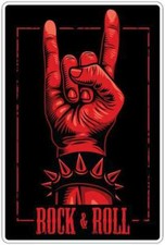 Rock Roll Music Hand Punk Heavy Metal Car Bumper Window Sticker Decal 4"X5"
