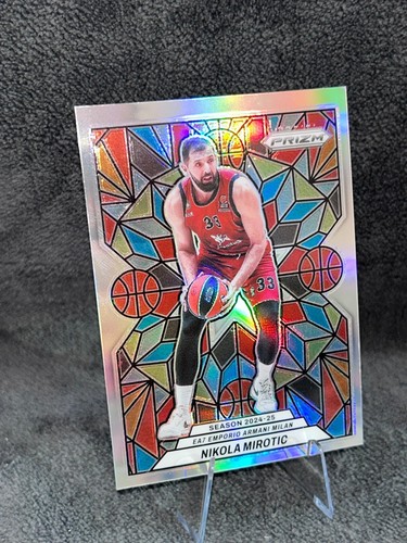 2024-25 Panini Prizm EuroLeague Nikola Mirotic SSP VERY RARE STAINED GLASS - Picture 2 of 4