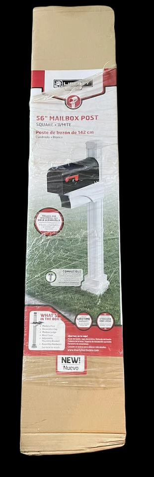 Liberty Outdoor 56" caixa postal quadrada branca #135737 nova na caixa - Imagem 3 de 4