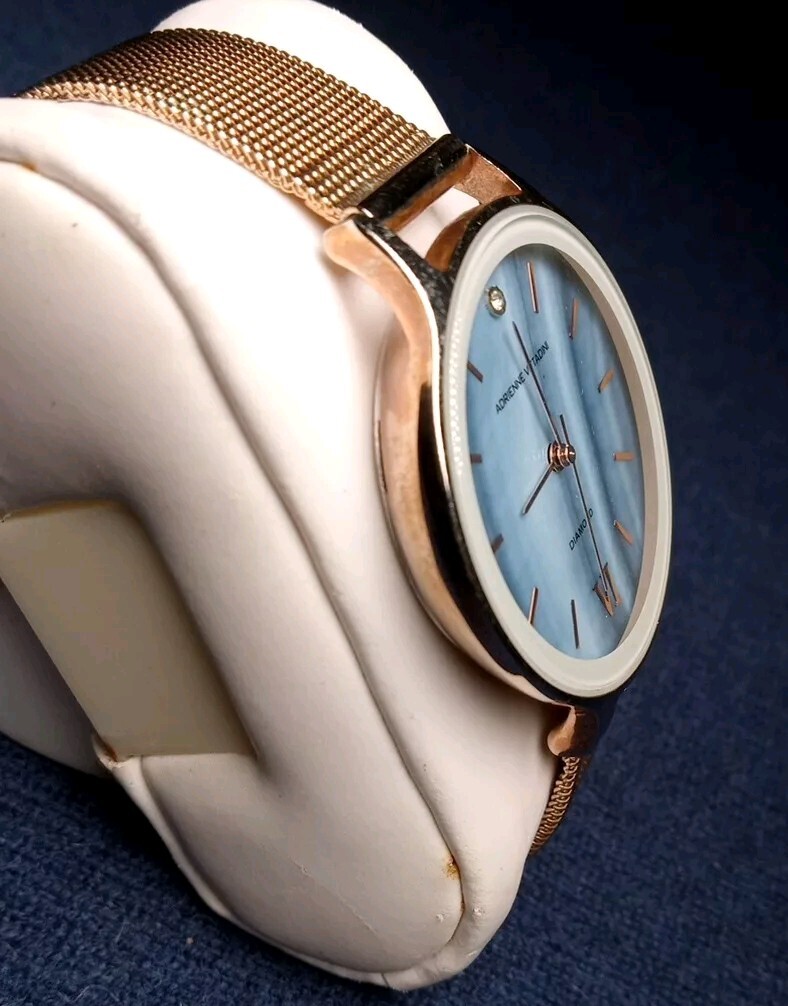 Adrienne  Vittadini Womens Diamond Watch Adrienne Vittadini Diamond Dial Green Marble and Gold  main image 4
