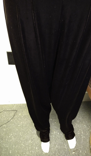 VTG Womens The last best Place Brown Crushed Velvet Long Jumpsuit Medium Tall - Picture 13 of 15