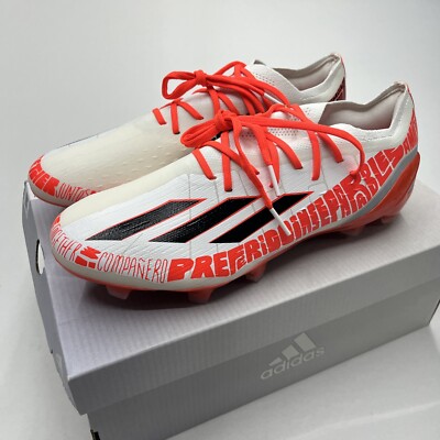 adidas x Speedportal Messi.1 FG Soccer White-Black-Solar Red GW8387 Men's Sz 7.5
