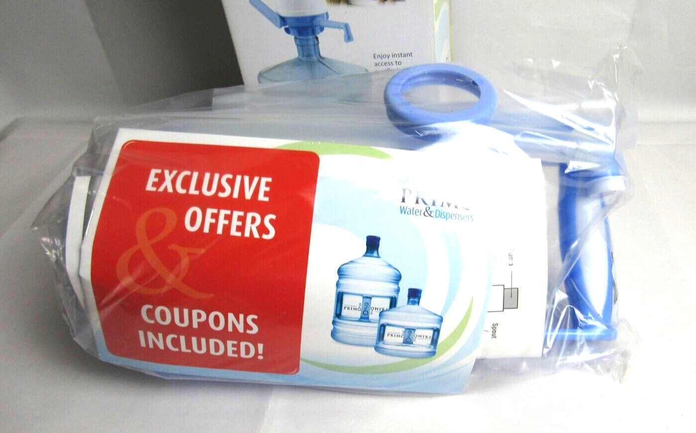 Primo Water And Dispensers Bottled Water Pump Manual Blue and White NIB