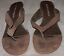 thumbnail 4 - HILLARD &amp; HANSON KITTY Womens 9.5M Brown Suede Leather Thongs Sandals Shoes EUC