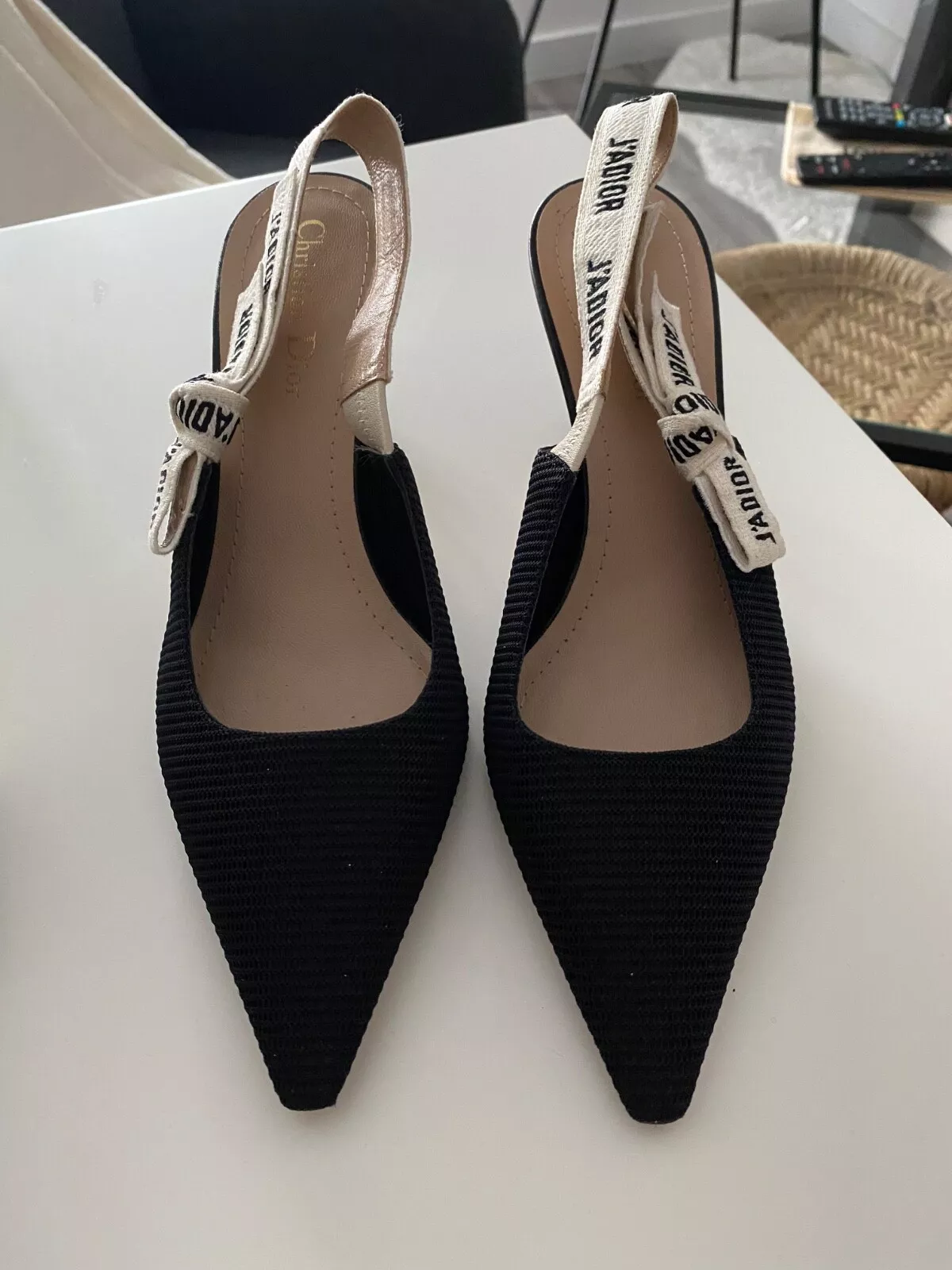 Escarpins Christian Dior J'adore noir / écru, talon medium, 38,5