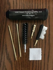 Pocket size gun cleaning kit Lead Carpet .44 & .45 caliber pistol cleaning kit