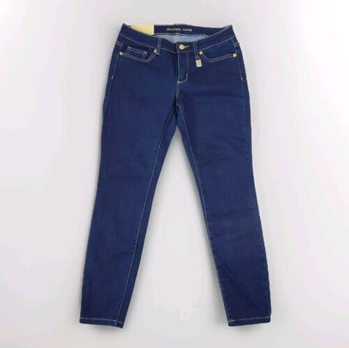 Michael Kors Jeans Womens 4 Blue Denim Izzy Skinny Mid-Rise Slim Hip Thigh Logo