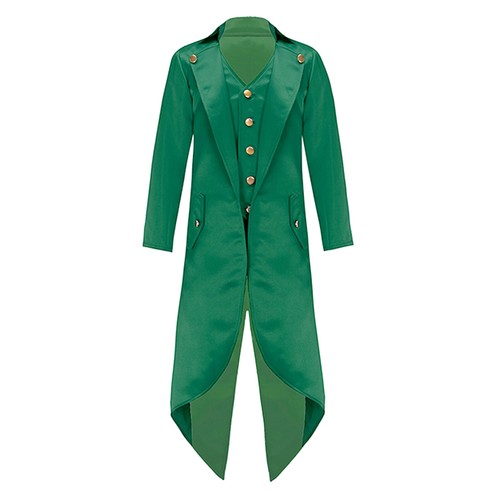 Boys Girls Medieval Costume Carnival Vampire Tailcoat Jacket Gothic Frock AU - Picture 36 of 64