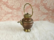 Vintage Miniature Pitcher made of Hammered Copper Bronze and Gilt Brass