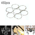 450pcs 12mm Silver Crystal Chandelier Bead Connector Clip Round Ring DIY Parts
