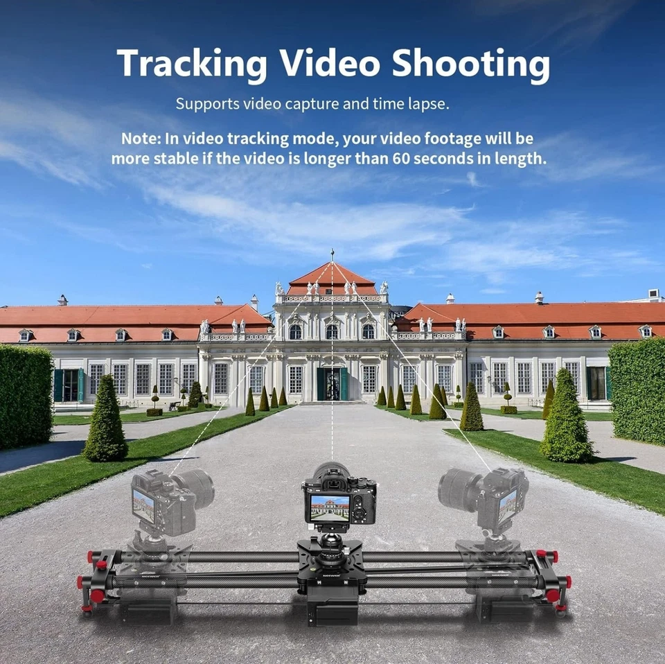 NEEWER ER1 Motorized Carbon Fiber Camera Tracking Slider Rail 80CM APP Control - Image 4 of 4