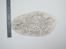 vtg 1960s 70s Tattoo Flash acetate stencil Rose of My Heart RS7