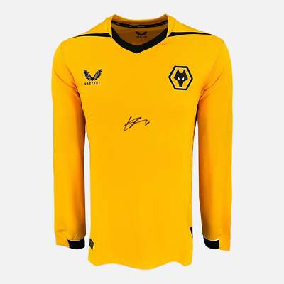 Hwang Hee-Chan signiertes Wolves Shirt 2022-23 Home [Vorderseite]