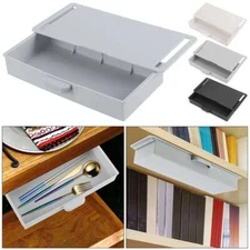 Under Desk Drawer Organizer Self-Adhesive Slide-out Desk Drawer Space Saver New