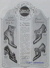 ADVERTISEMENT SOROSIS SHOES SAXONE SHOE FOR WOMEN 1912 FRENCH AD PUB RARE