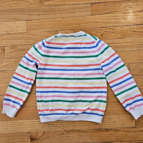 J Crew Crew Cuts Girls Casey Cotton Cardigan Sweater Rainbow Striped 6-7/S *Spot - Picture 6 of 8