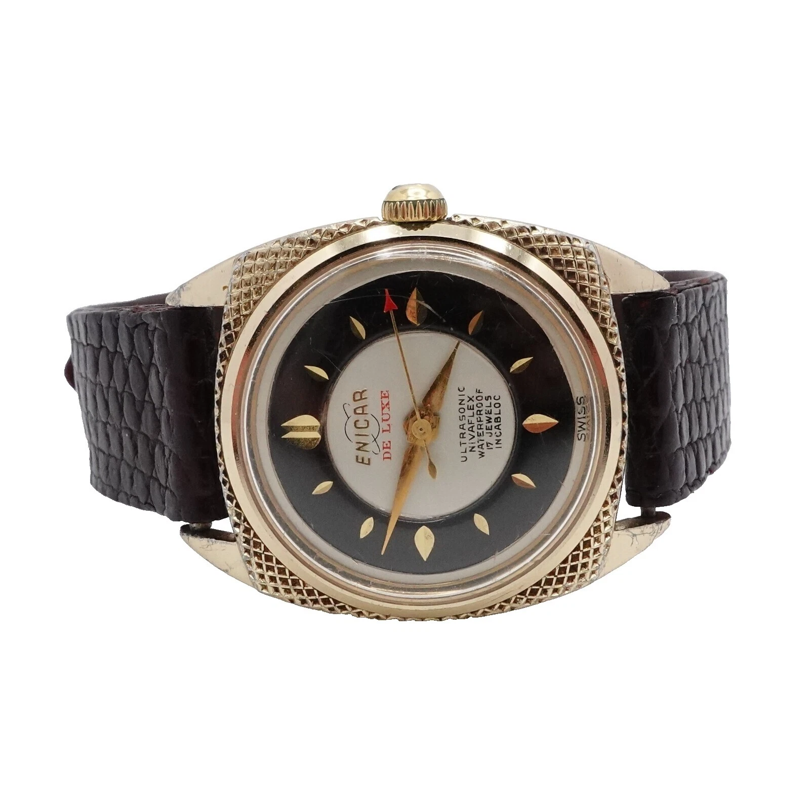 Enicar 17 Jewels Leather Wristwatches