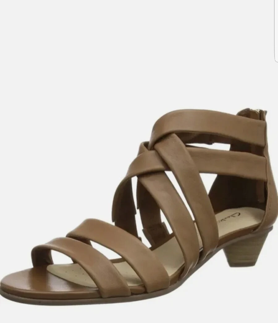 Clarks MENA SILK Tan Leather Sandals UK Size 5.5 D EU 39