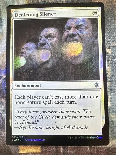 1 x Deafening Silence -FOIL- Throne of Eldraine -NM/M- Magic The Gathering MTG