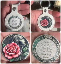 Leather Coin Keychain AA Sober Women In Recovery Heavy Count And Keychain Beauty