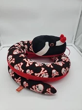 Wild Republic Snake Plush Skulls 54" Red Black Horned Stuffed Animal Toy