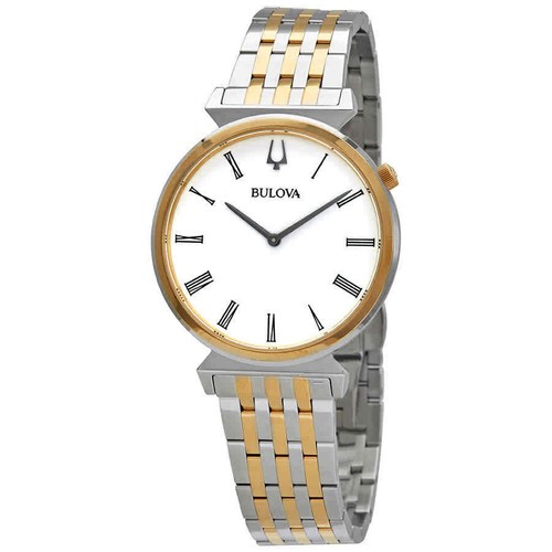 Bulova Regatta dos tonos con dial blanco cuarzo Reloj para hombres 98A233 |  eBay