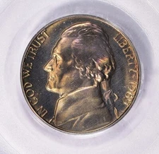 1965 SMS Jefferson Nickel PCGS MS65 Lightly Toned