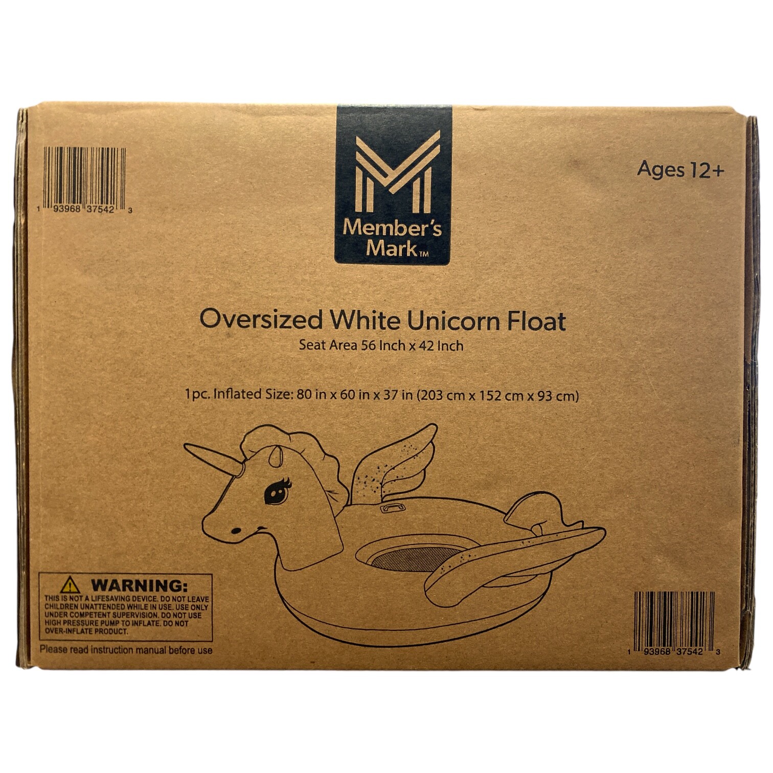 Участники отмечают Крупногабаритный белый поплавок с единорогом 56х42 6990₽