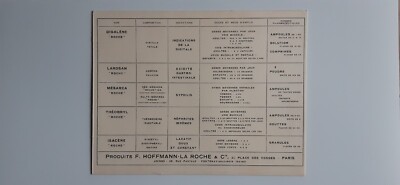 Lunchbox Karte Faltblatt DIGALÉNE LAROSAN MÉSARCA ..  Produkte F. HOFFMANN LA ROCHE