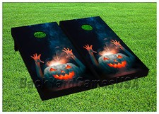 VINYL WRAPS Cornhole Boards DECALS Halloween Time Bag Toss Game Stickers 700