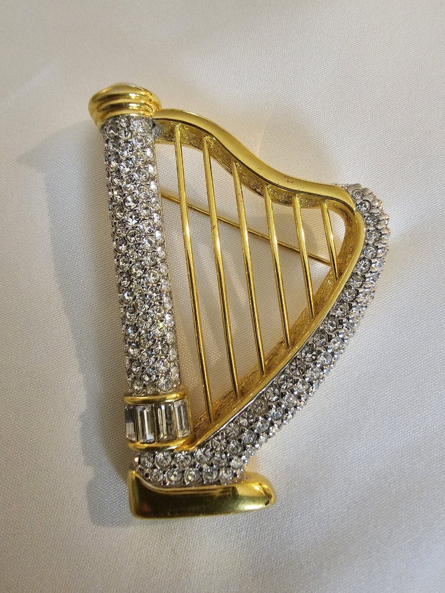 Rare Retired Swarovski Crystal Harp Brooch | eBay