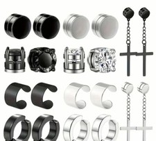 New Unisex Non Piercing Magnetic Magnet Ear Stud Fake Earrings Men Women UK