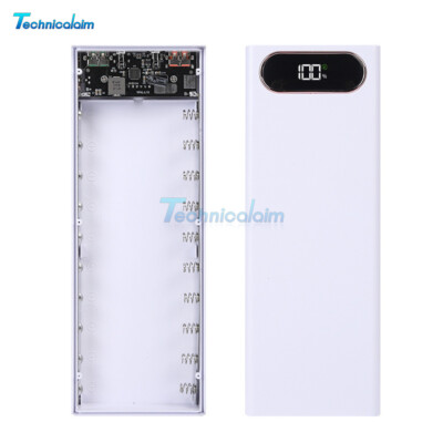 Power Bank Case DIY Kits 10W/22.5W Fast Charging Can Hold 10*18650 Battery