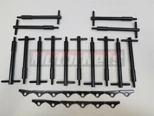 BB Chevy Black Tall T-Bar Valve Cover Hold Down Kit BBC 396 454 Bolts Mini Tabs