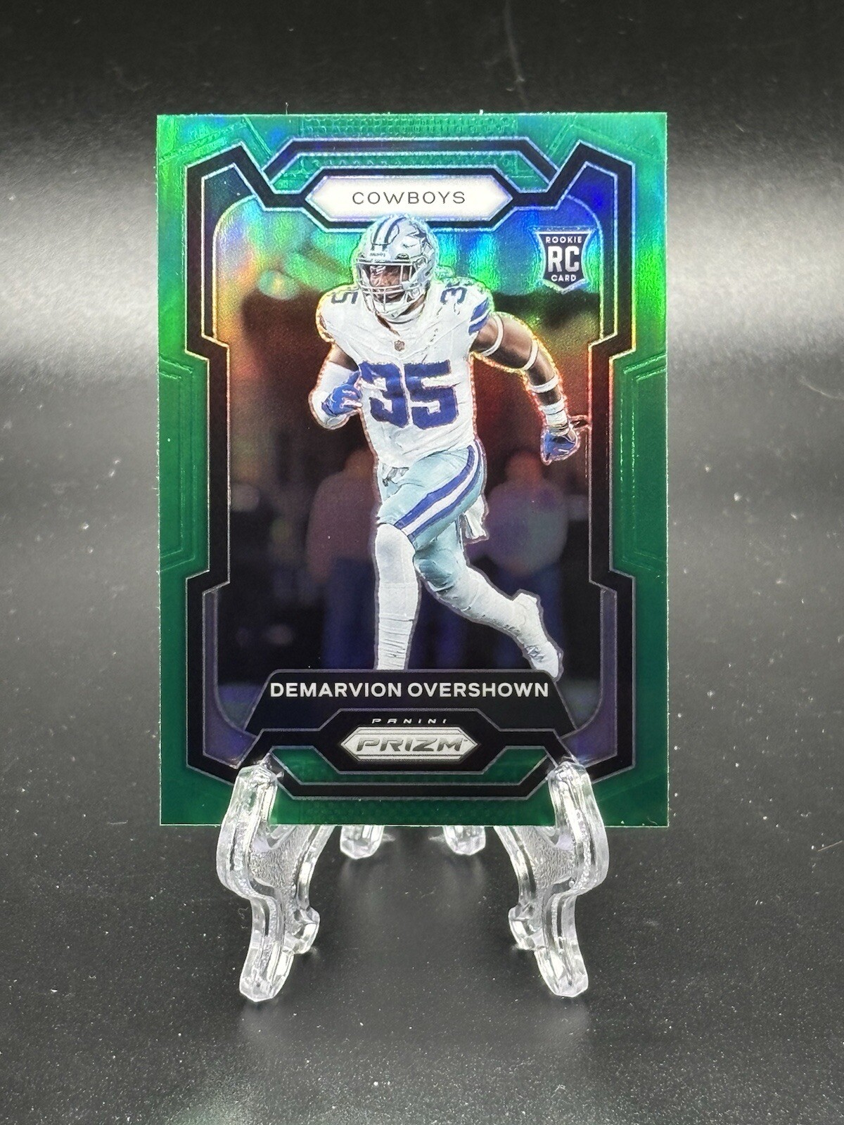 2023 Panini Prizm DEMARVION OVERSHOWN RC #323 Green Dallas Cowboys