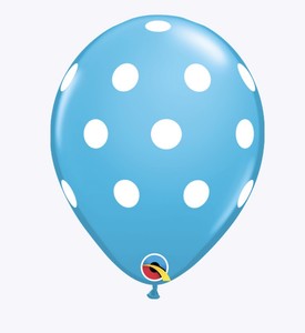 50 Boy Blue With Polka Dots 11 Latex Qualatex Balloons Baby